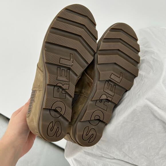 Women's Tan Leather SOREL Joan Of Arctic Wedge II Chelsea Bootie 10M NL3022-240 - Picture 8 of 8